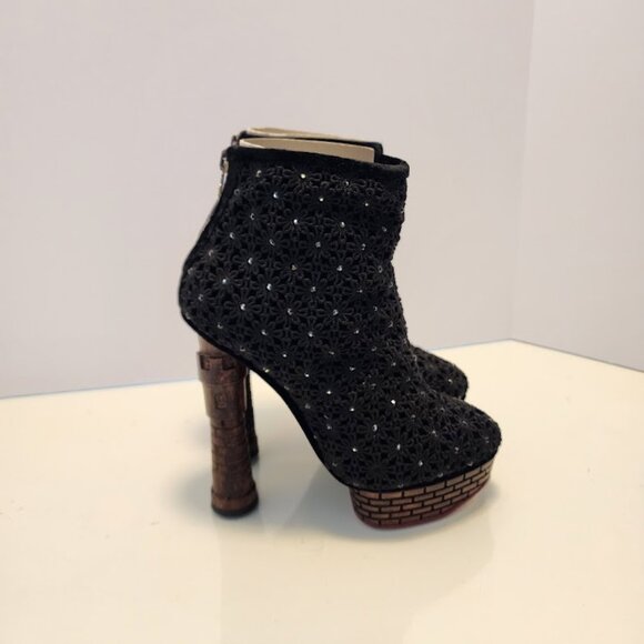 Charlotte Olympia Castle Heeled Ankle Boots - Picture 4 of 9